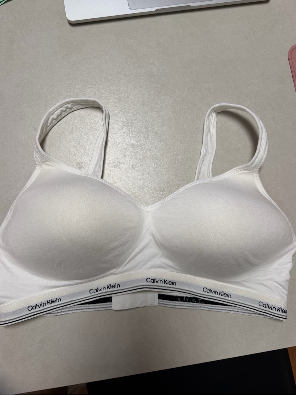 Calvin Klein Women's Cotton Modal Balance Bralette Wire-Free, XL, White